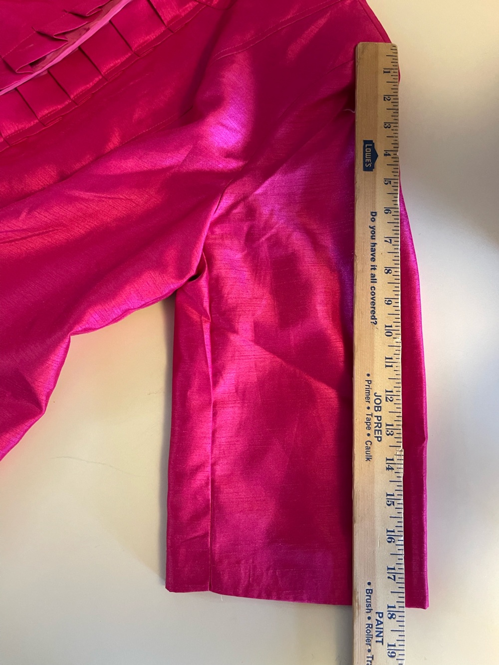 dressbarn Fuchsia Satin Open-Front Ruffle Hem Jacket Size 14/16 - Picture 10 of 11